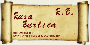 Rusa Burlica vizit kartica